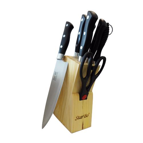 Star Bo Knife Set With Wooden Block 8 Piece