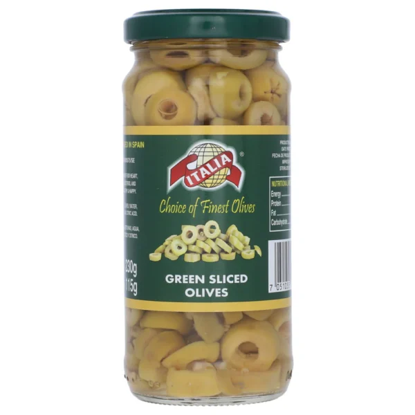 Italia Green Sliced Olives Jar, 230gm