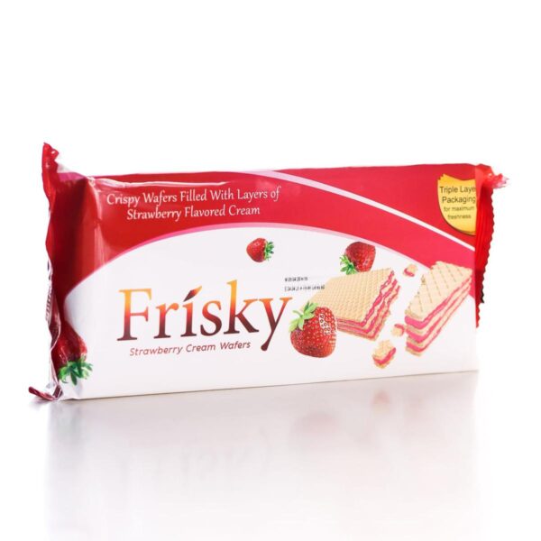Frisky Strawberry Cream Wafers 75GM
