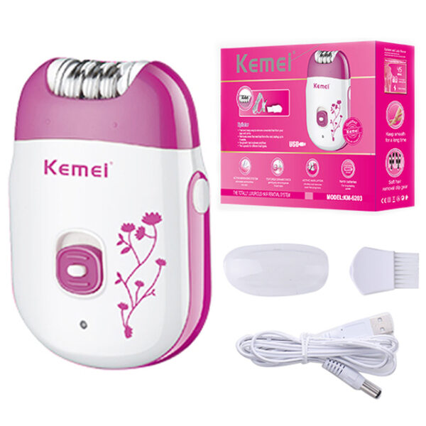 Kemei 6203 Powerful Electric Epilator For Women Facial Body Hair Removal Machine