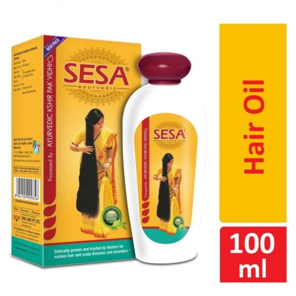 sesa Ayurvedic Hair Oil 5000 Year Old Kshir Pak Vidhi, Bhringraj & 17 Rare Herbs with 5 Nourishing Oils All Types NO Mineral 100 ml (Pack of 1) 100ml