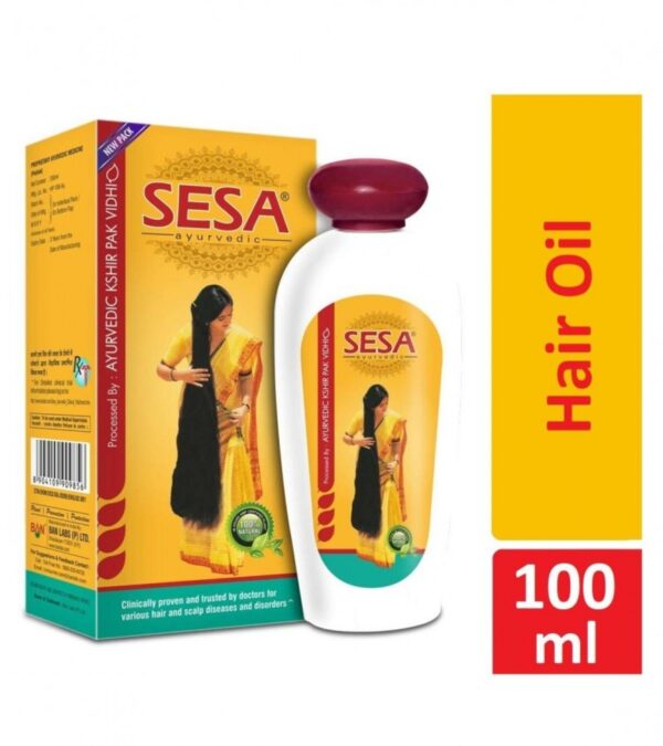 sesa Ayurvedic Hair Oil 5000 Year Old Kshir Pak Vidhi, Bhringraj & 17 Rare Herbs with 5 Nourishing Oils All Types NO Mineral 100 ml (Pack of 1) 100ml