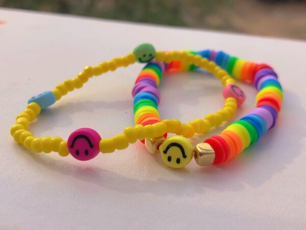 Beaded Bracelet, Handmade, Adjustable, Stretchy, 2 -pcs, Wrist Jewelry, Friendship, Birthday gift For Girls