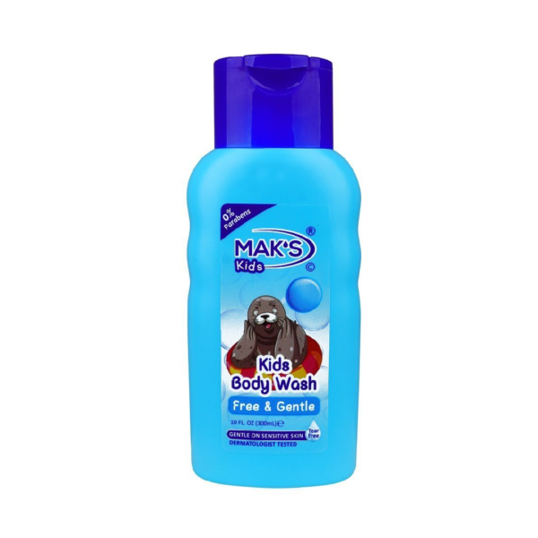 Mak's Kids Free & Gentle Body Wash, 0% Parabens, Dermatologist-Tested, Tear Free, Gentle On Sensitive Skin, 300ml