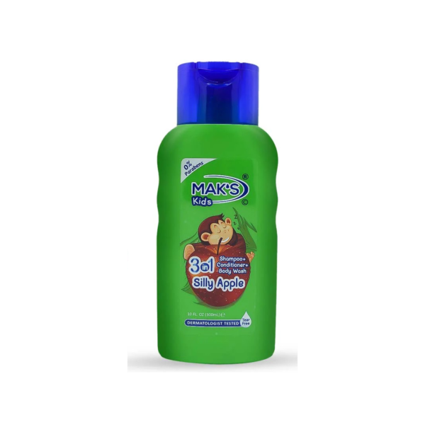 Maks Kids Silly Apple 3in1 Shampoo Conditioner and Body Wash 300ml