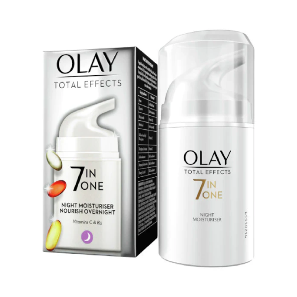 OLAY TOTAL EFFECTS 7IN1 NIGHT MOISTURISER NOURISH OVERNIGHT VITAMINS C & B3 CREAM 50GM