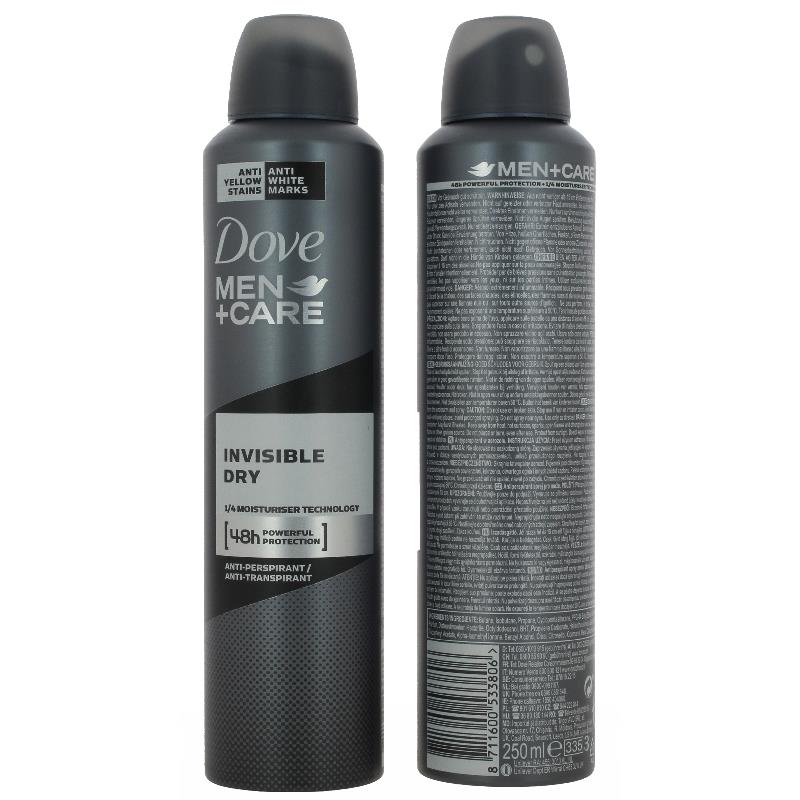 DOVE SPRAY DEODORANT 250ml MEN INVISIBLE DRY