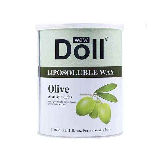 DOLLWAX 800g olive soft warm tin wax hair removal