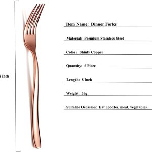 Dinner Forks 6 Piece, Stainless Steel 6pcs