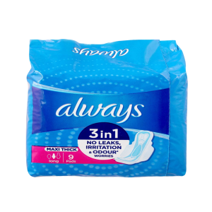 Always 3-in-1 Maxi Thick (Long) Sanitary Pads, 9
