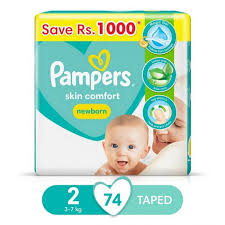 Pampers Baby Dry Diapers Small Size 2, 74 Count